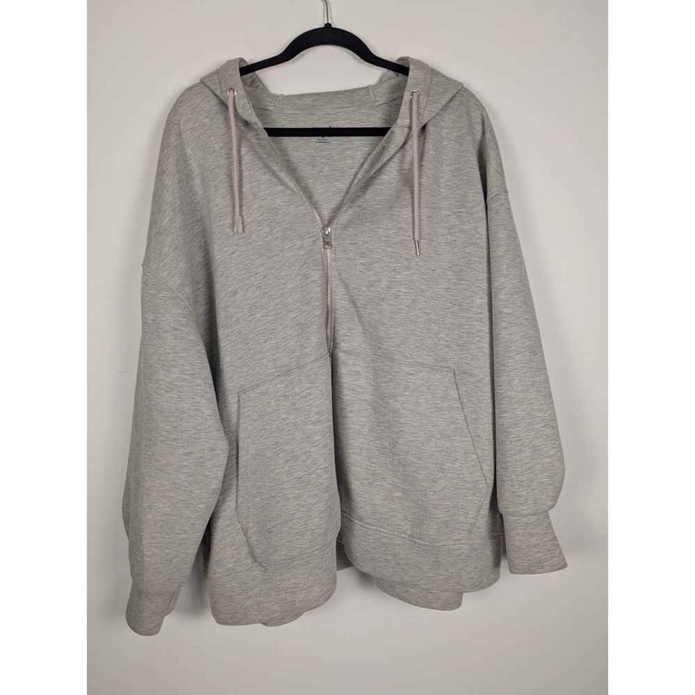 Old Navy Active Mens 3X Bounce Fleece Hoodie Full Zip Sweatshirt Large Gray